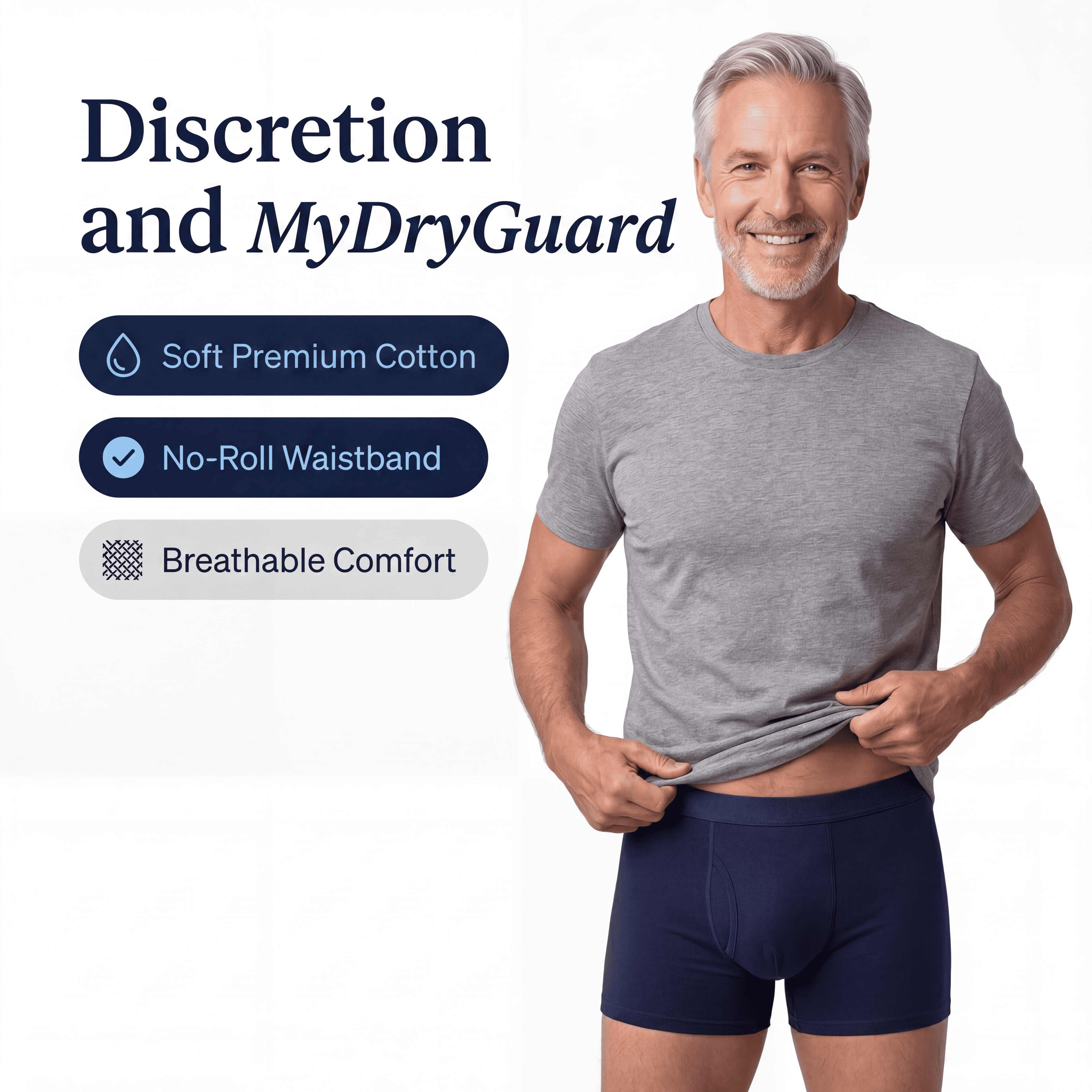 Guardian™ (1 Piece) Incontinence Boxer Briefs for Men