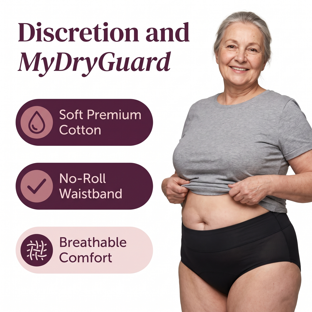 DryGuard™ (1 Piece) Leakproof High Waisted Briefs for Women